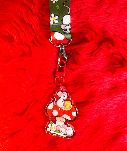 Mushroom Mice Lanyard