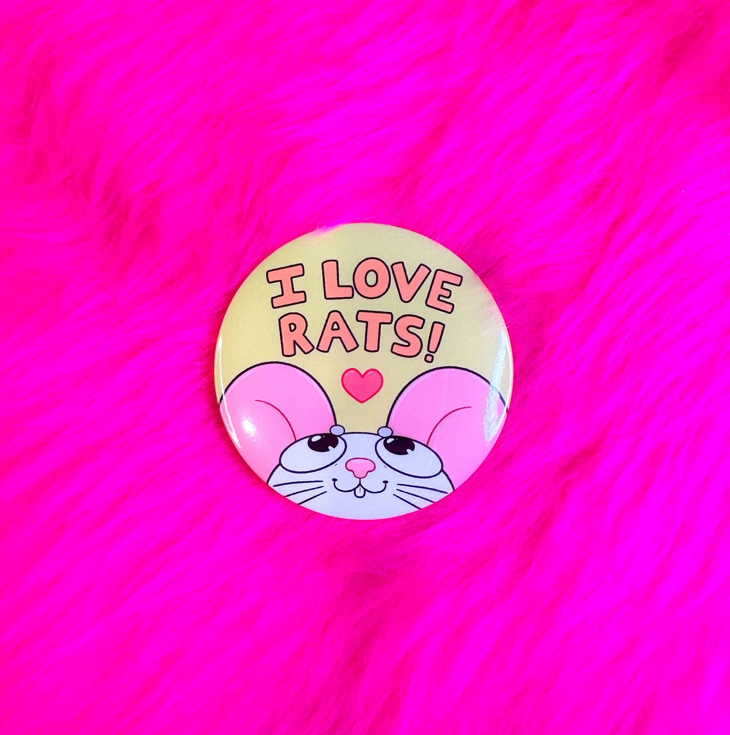 I Love Rats Button