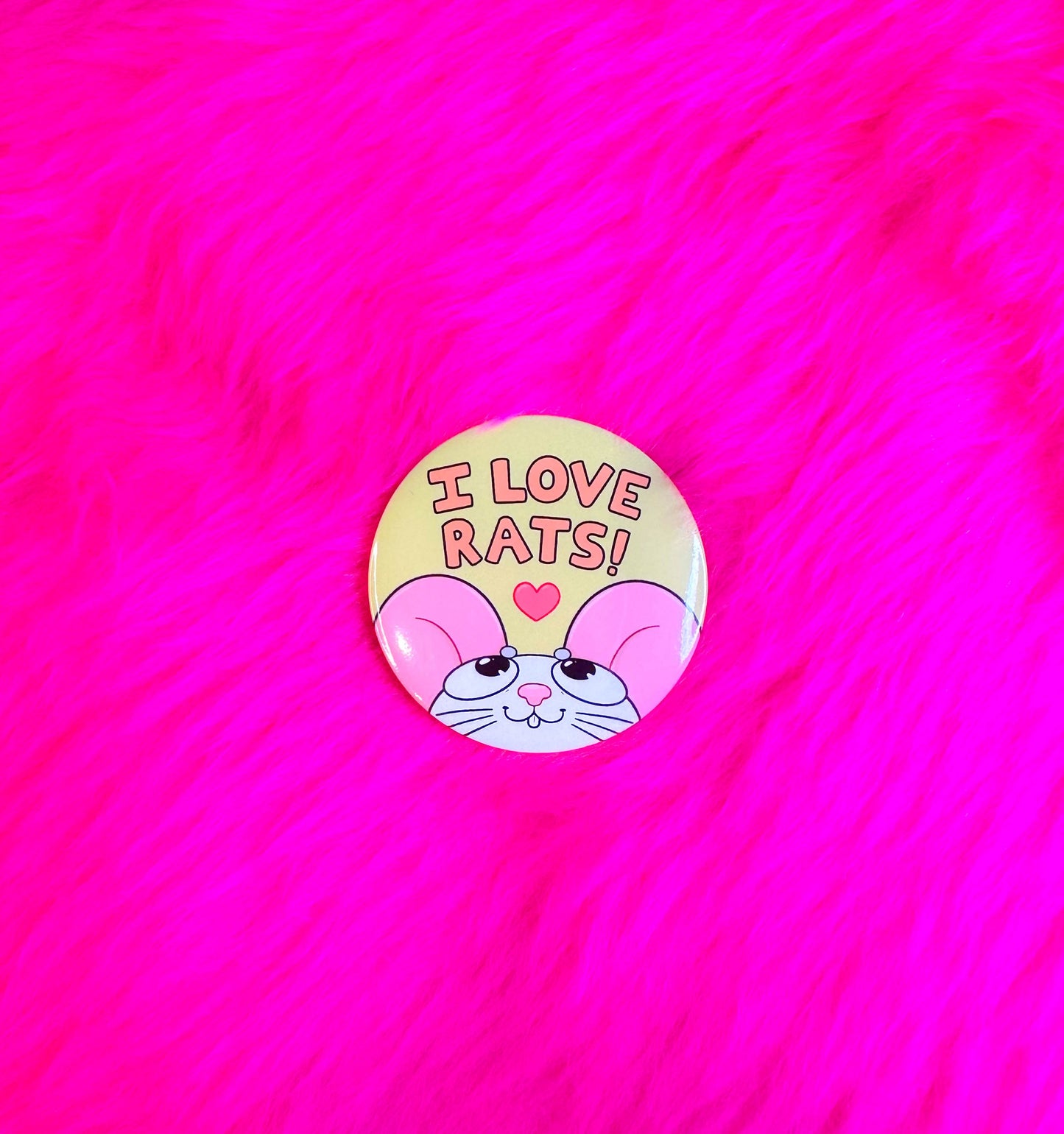 I Love Rats Button