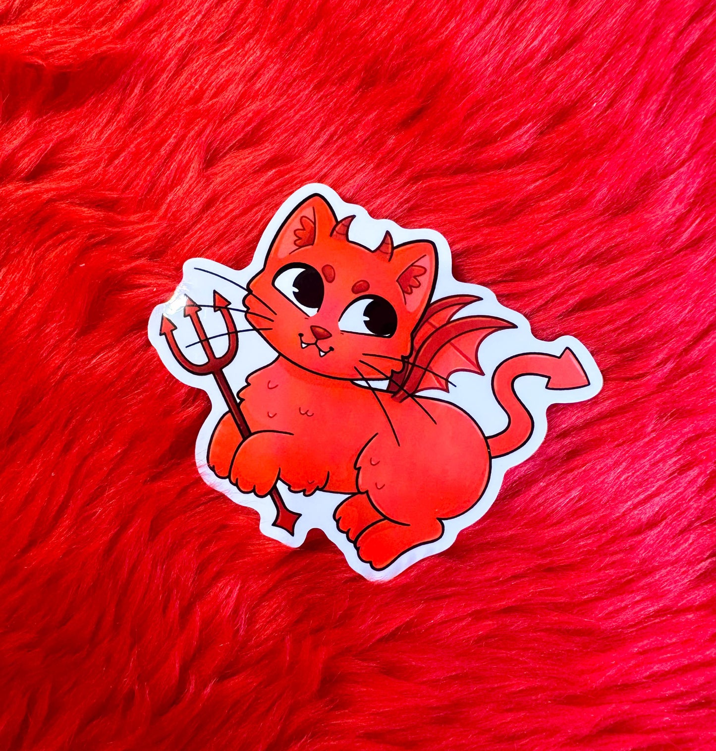 Devil Cat Vinyl Sticker