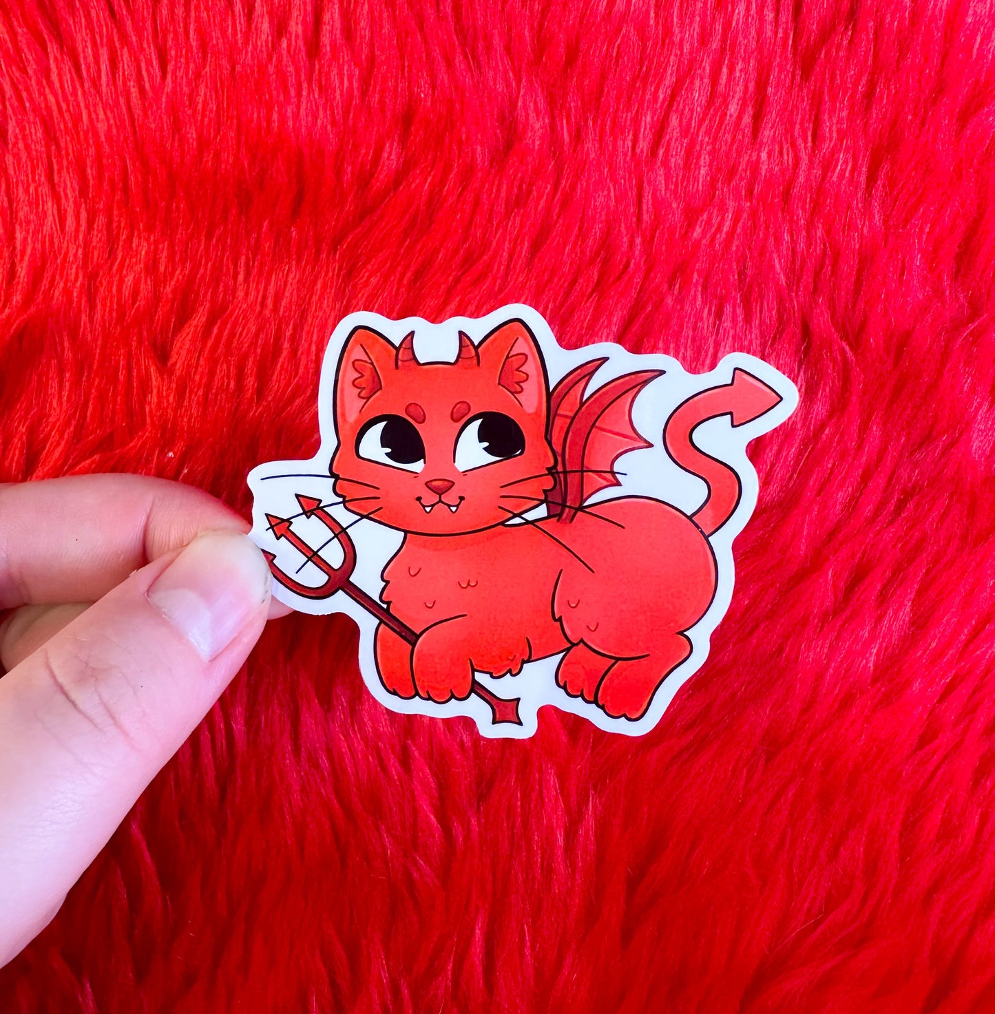 Devil Cat Vinyl Sticker