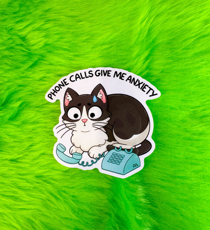 Phone Calls Give Me Anxiety Vinyl Sticker