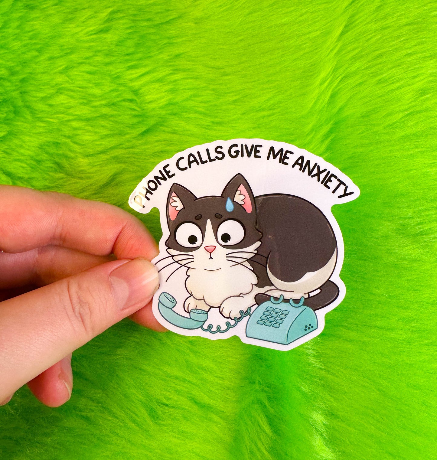 Phone Calls Give Me Anxiety Vinyl Sticker