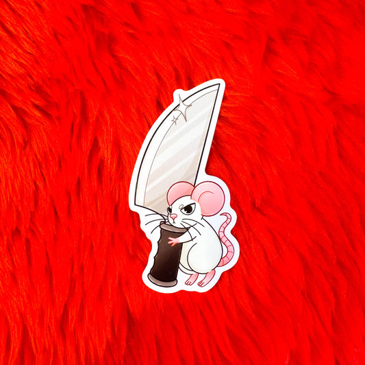 Knife Mouse Vinyl Sticker