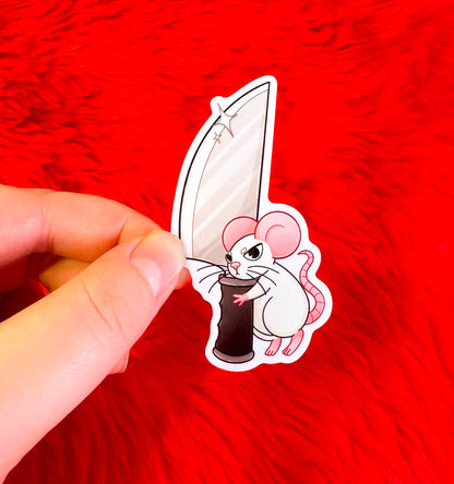 Knife Mouse Vinyl Sticker