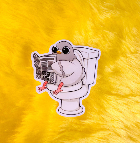 Pudge on the Toilet Vinyl Sticker