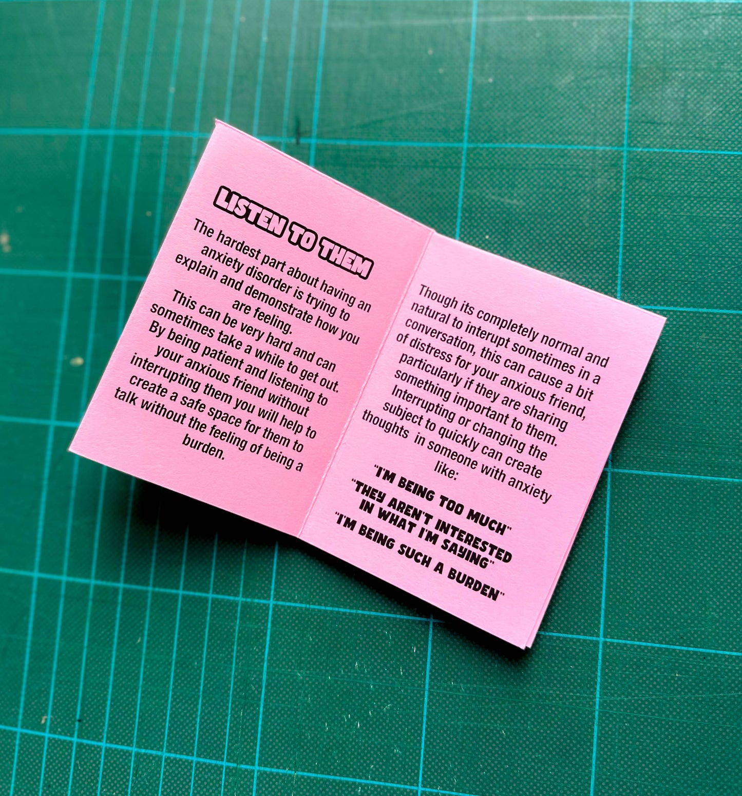 'How to help someone with an Anxiety Disorder' Mini Zine