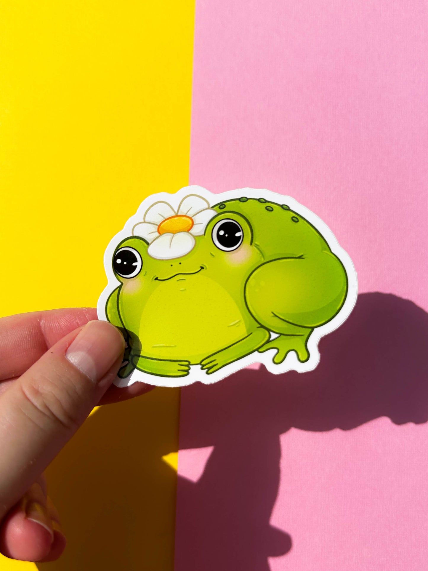 Daisy Frog Vinyl Sticker