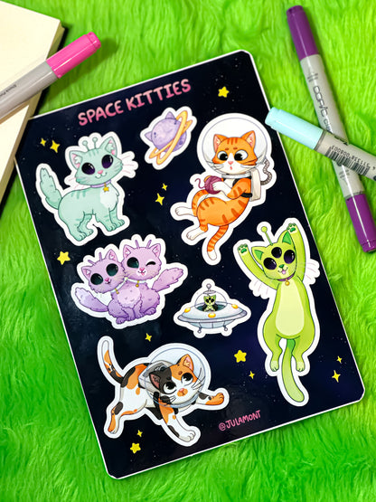 Space Kitties Sticker Sheet