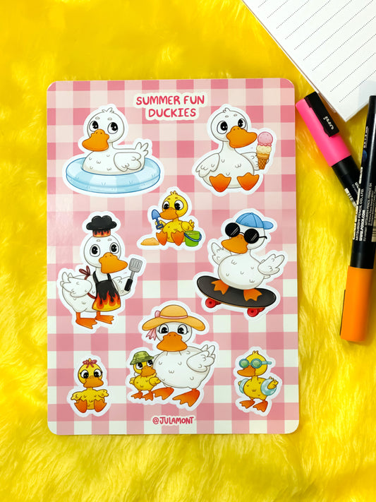 Summer Fun Duckies Sticker Sheet