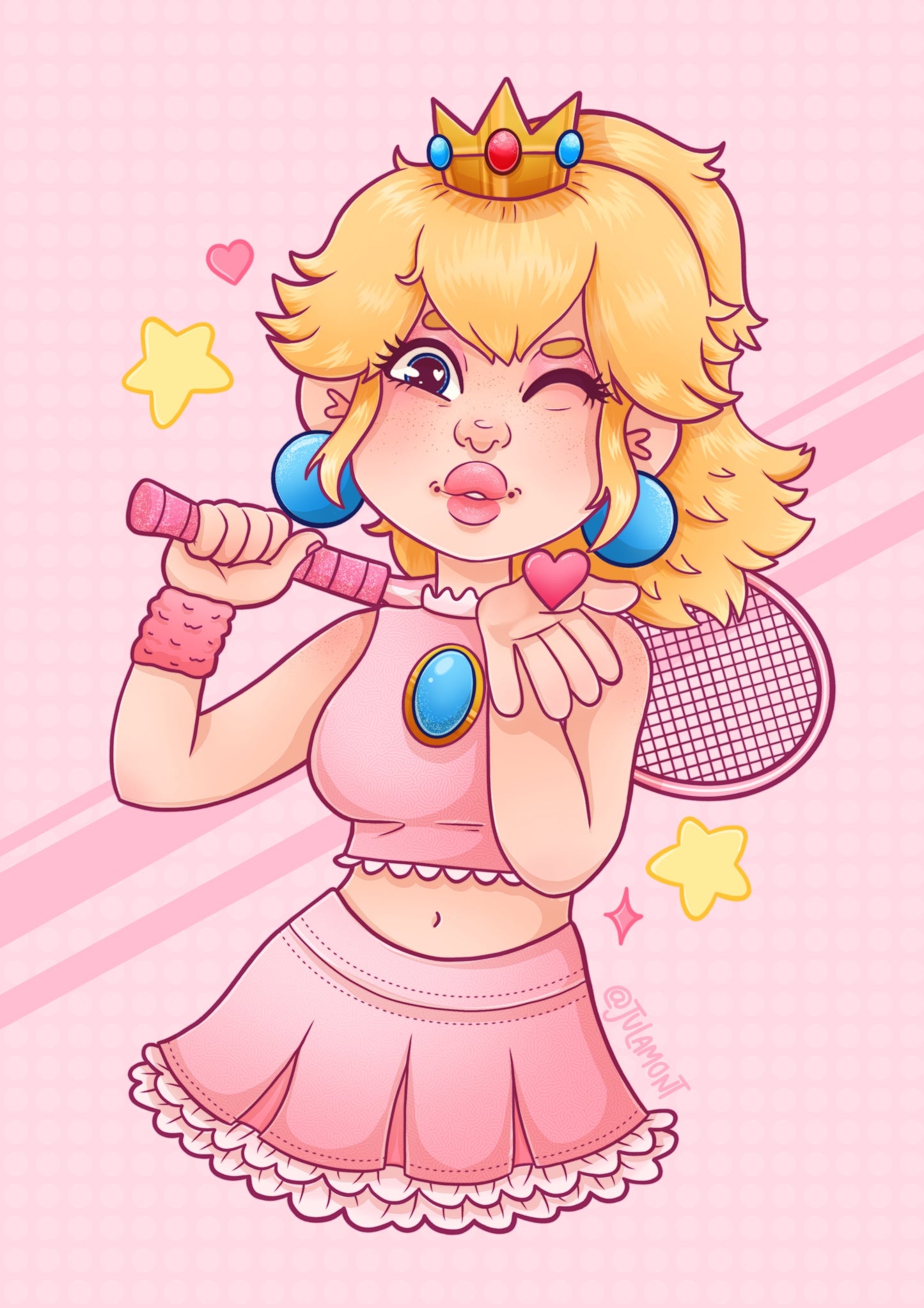 Tennis Peach A6 Print